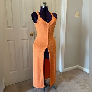 Entro Orange Slim Fitting Midi Dress Women’s Size Small